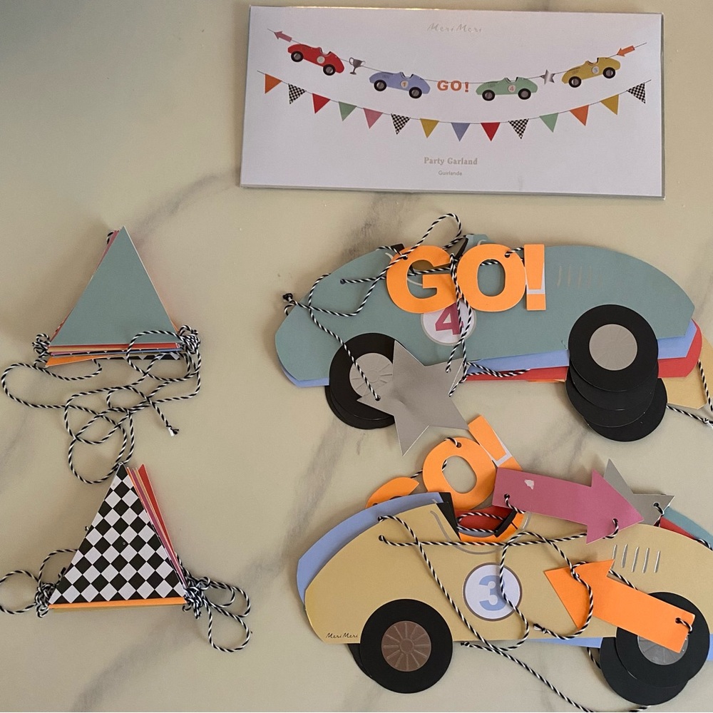 Birthday Decorations Meri Meri Race Car Garlands Set of 2
